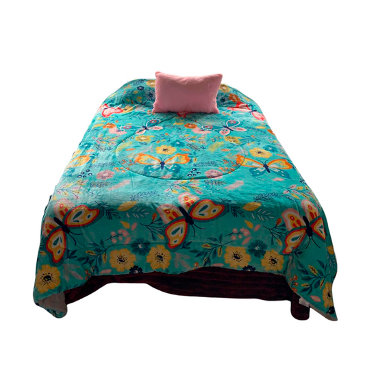 EDRECOBERTOR GRUESO KING SIZE CON BORREGA COLOR AZUL | COLAP