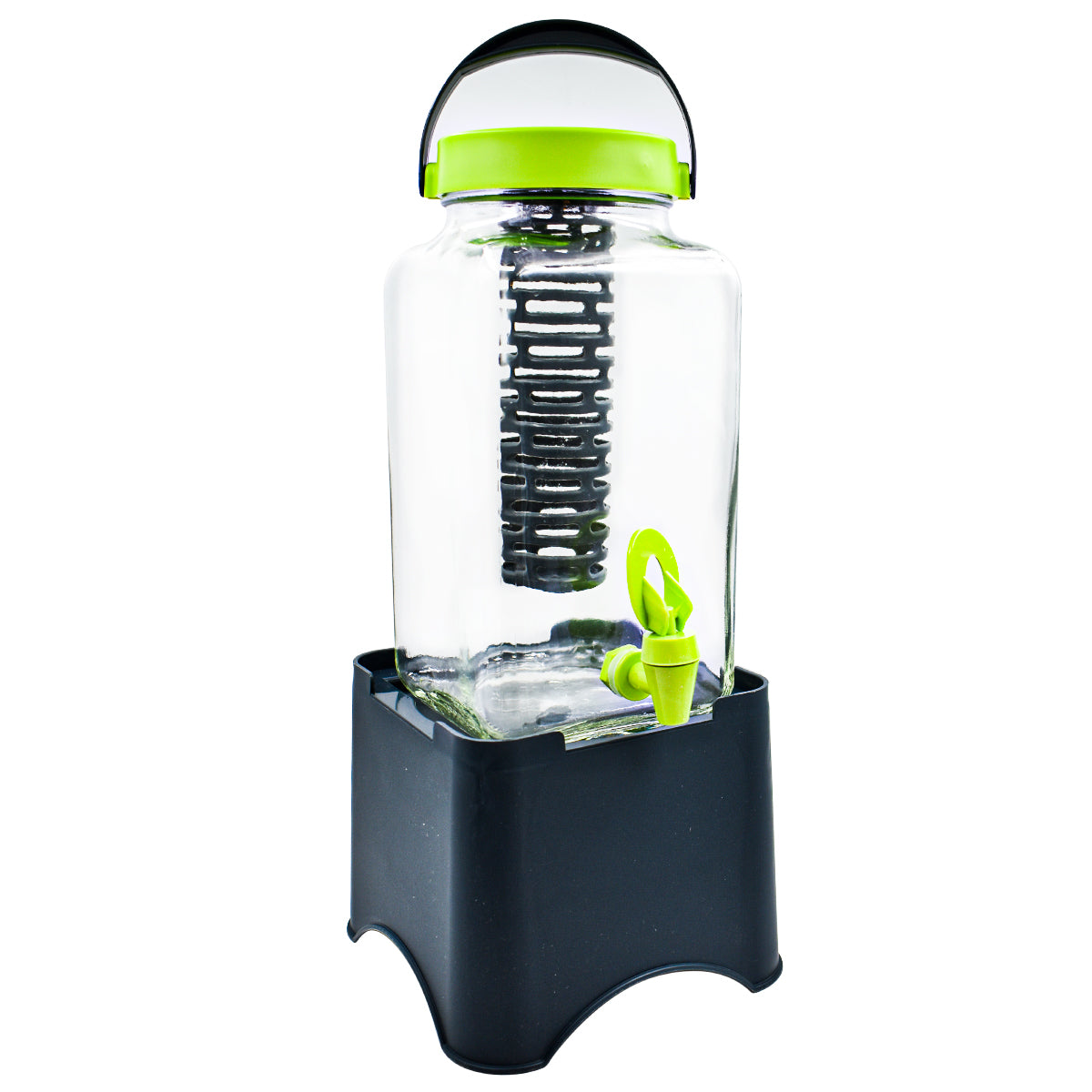 DISPENSADOR DE VIDRIO CAPACIDAD 3 LT CON INFUSOR Y STAND | REGALOS SIGLO XXI