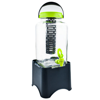 DISPENSADOR DE VIDRIO CAPACIDAD 3 LT CON INFUSOR Y STAND | REGALOS SIGLO XXI