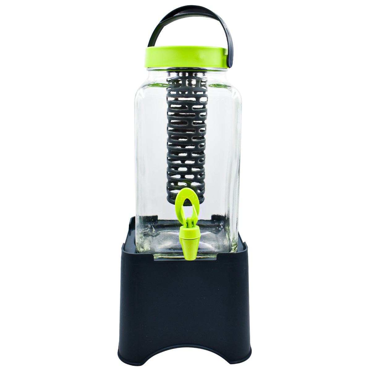 DISPENSADOR DE VIDRIO CAPACIDAD 3 LT CON INFUSOR Y STAND | REGALOS SIGLO XXI