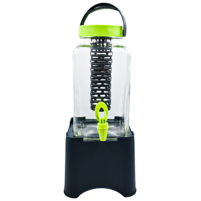 DISPENSADOR DE VIDRIO CAPACIDAD 3 LT CON INFUSOR Y STAND | REGALOS SIGLO XXI