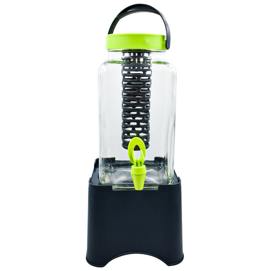 DISPENSADOR DE VIDRIO CAPACIDAD 3 LT CON INFUSOR Y STAND | REGALOS SIGLO XXI