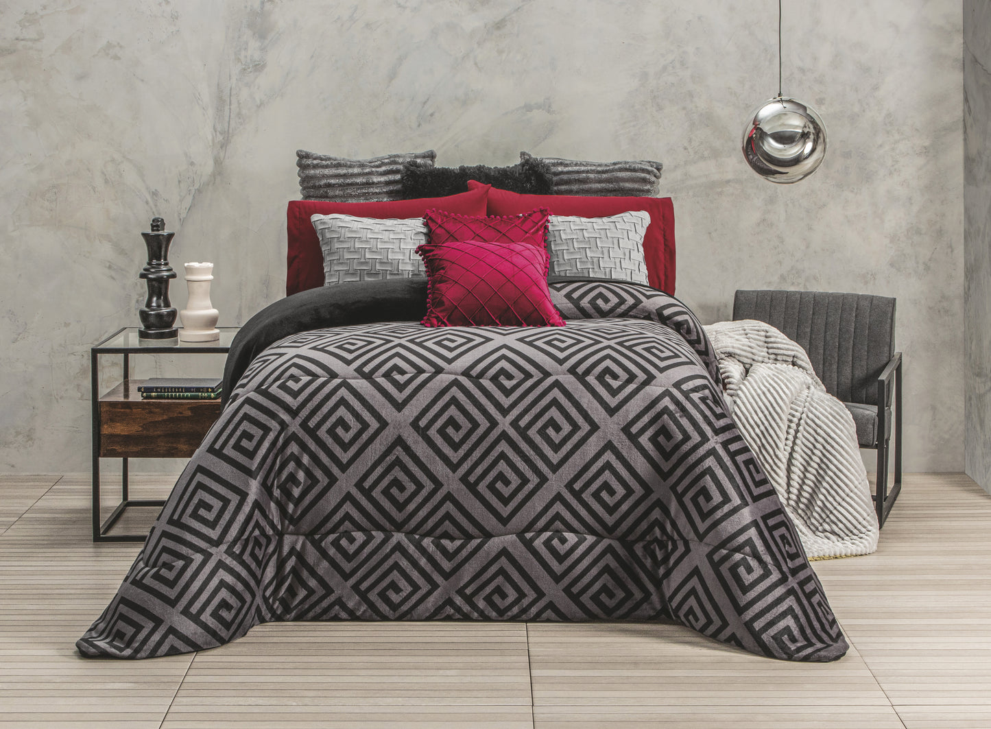 EDRECOBERTOR FULL QUEEN BLACK  | INTIMA HOGAR