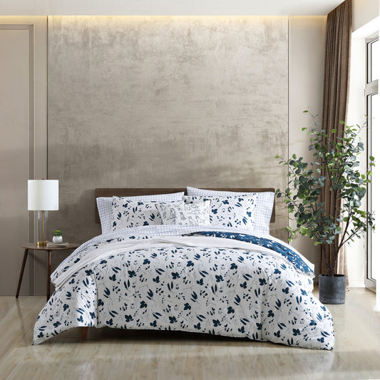 EDREDÓN SET KING SIZE CYANOTYPE FLORAL PIEZA ÚNICA | ELLEN DEGENERES