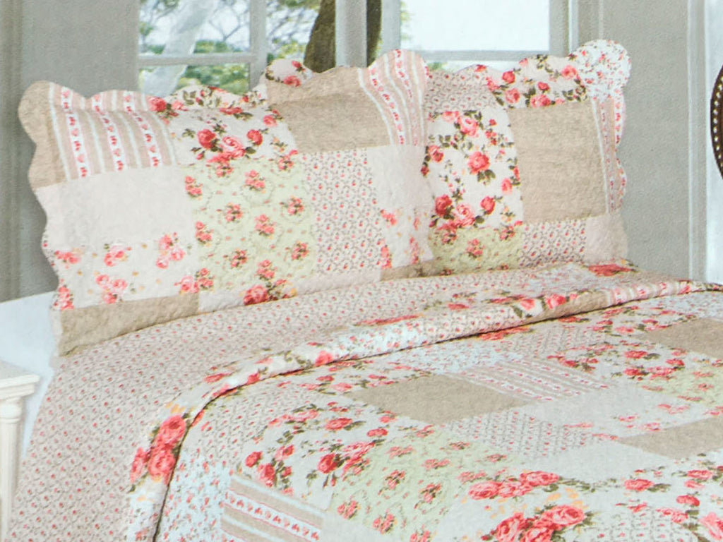 SET DE COLCHA MODELO FLORAL DOBLE VISTA | DORMIREAL