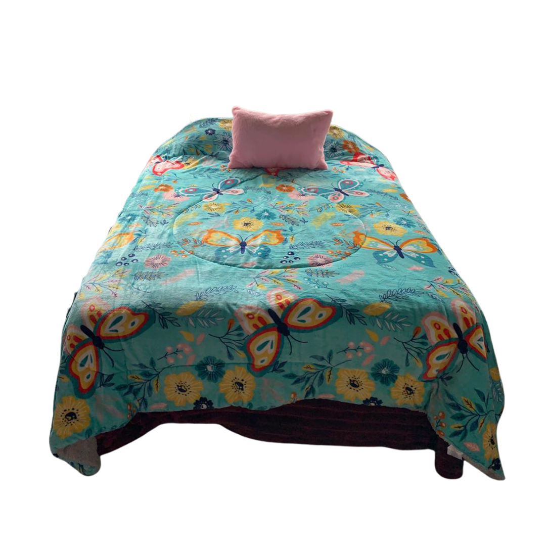 EDRECOBERTOR GRUESO KING SIZE CON BORREGA COLOR AZUL | COLAP