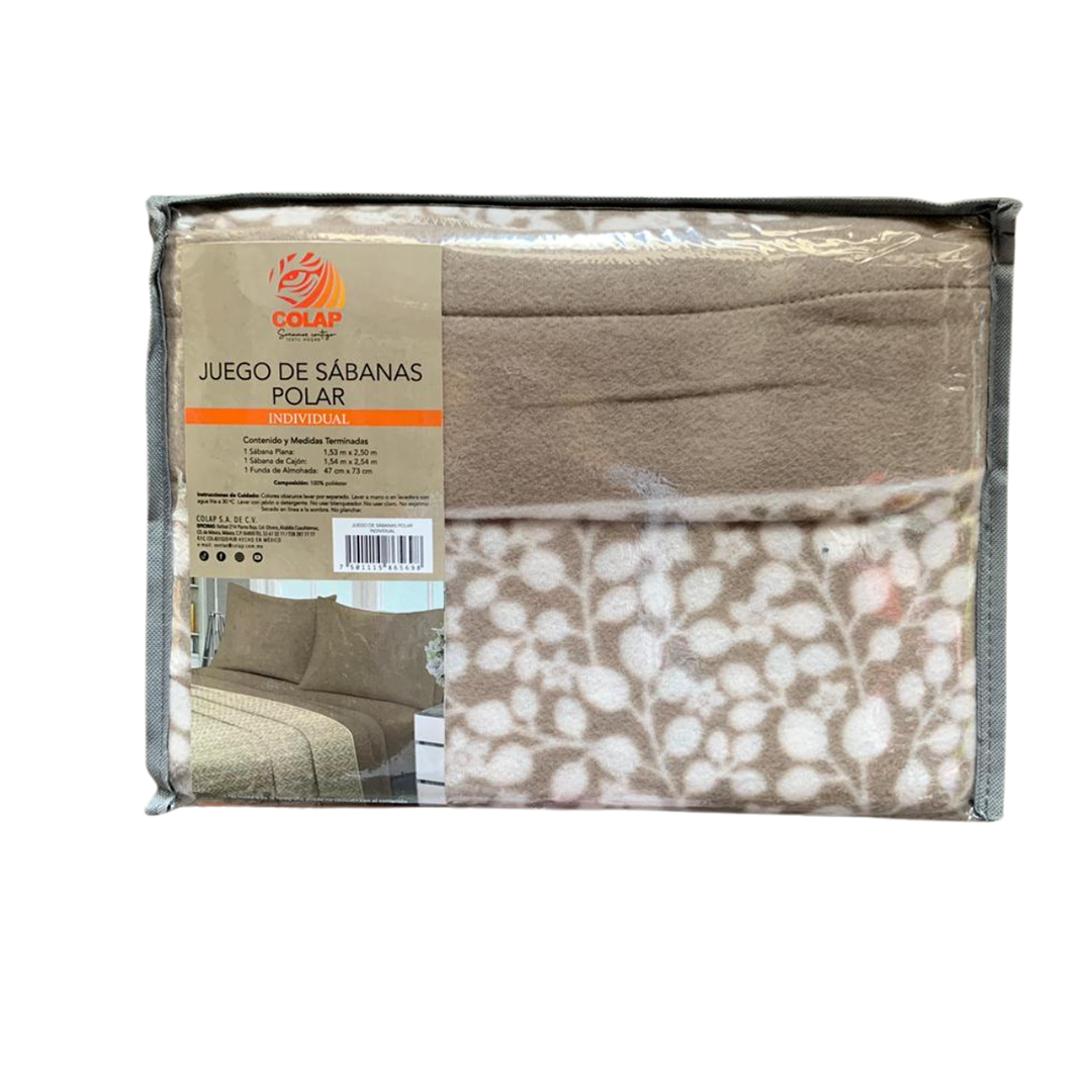 JUEGO DE SÁBANAS POLAR FLEECE IND Y KS  | COLAP