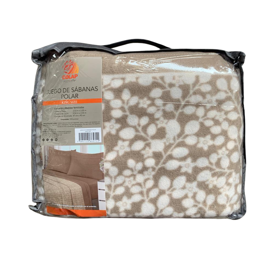 JUEGO DE SÁBANAS POLAR FLEECE IND Y KS  | COLAP