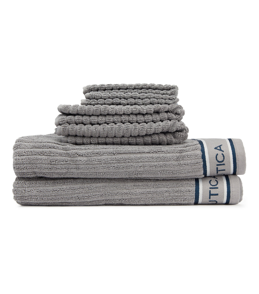 SET DE 6 TOALLAS SIGNATURE GREY |  NAUTICA